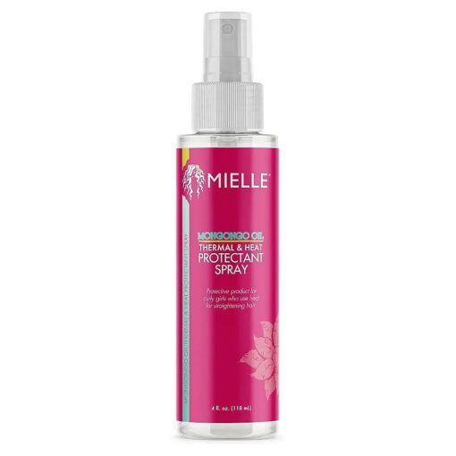 Mielle Mongongo Oil Thermal & Heat Protectant Spray, Protects Hair from Heat Damage, Intense Heat Defense, Curl Pattern Protection, Safe for All Hair Types, 4 Ounce