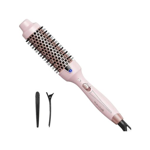 Wavytalk Thermal Brush, 1 1/2 Inch Ionic Heated Round Brush Creates Blowout Look, Thermal Round Brush Makes Hair Shinier & Smoother, Dual Voltage, Easy to Use ( Pink )