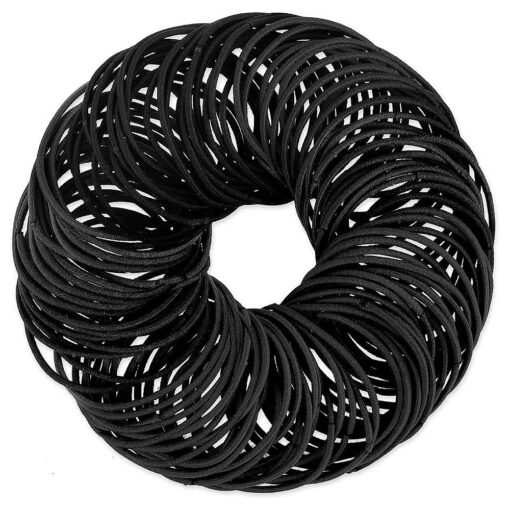 Hair Bobbles for Women, 100 Pcs Nylon Hair Ties No Damage for Thick Hair Seamless Soft Hair Bands Bulk Hair Ties Ponytail Holders Headbands Stretch Hair Bands Accessory ( Black, 2mm )