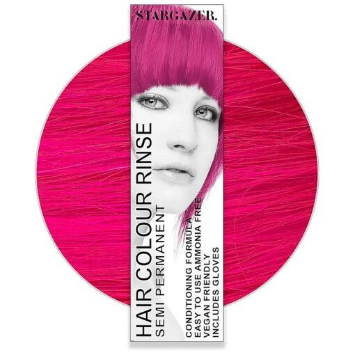 StarGazer Semi Permanent Hair Color - SHOCKING PINK - Easy to Use Hair Dye Includes Gloves