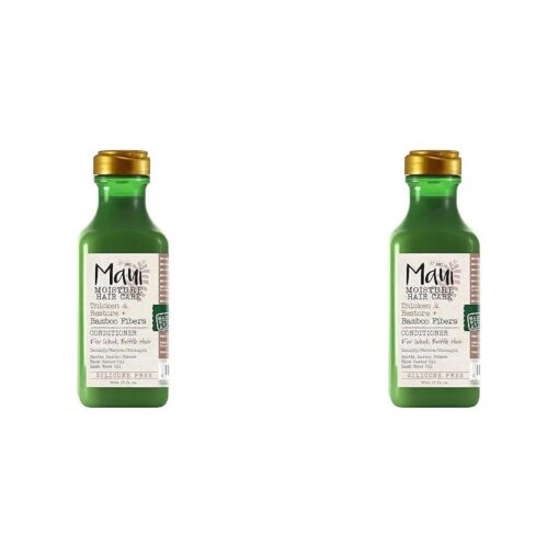 Maui Moisture Thicken & Restore + Bamboo Fibers Strengthening Conditioner to Soften Transitioning or Natural Hair & Renew Brittle Hair, Vegan, Silicone & Paraben-Free, 13 fl oz ( Pack of 2 )