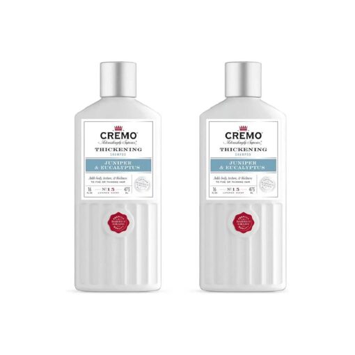 Cremo Barber Grade Juniper & Eucalyptus Thickening Formula for Fine or Thinning Hair, eucalyptus, juniper, eucalyptus, 16 Fl Oz ( 2-Pack )