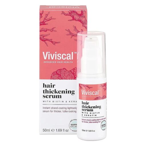 Viviscal Hair Thickening Serum, Instant Lightweight Hair Product, Leave-in Elixir for Thicker, Fuller Looking Hair, with Keratin & Biotin, 50ml ( 1.69 fl, oz, )