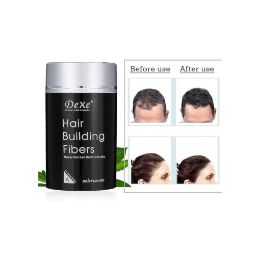 Dexe Hair Building Fibers, Sky-shop Hair Re-growth Powder Keratin Hair Fiber, Thinning Hair and Bald Spots Hair Fibers for Women and Men ( Black )