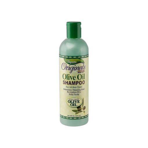 Originals by Africa 's Best Olive Oil Shampoo, Formulated With Extra Virgin Olive Oil, Moisturizes, Stimulates Thinning Hair, Revitalizes Dry, Itchy Scalp, 12 oz