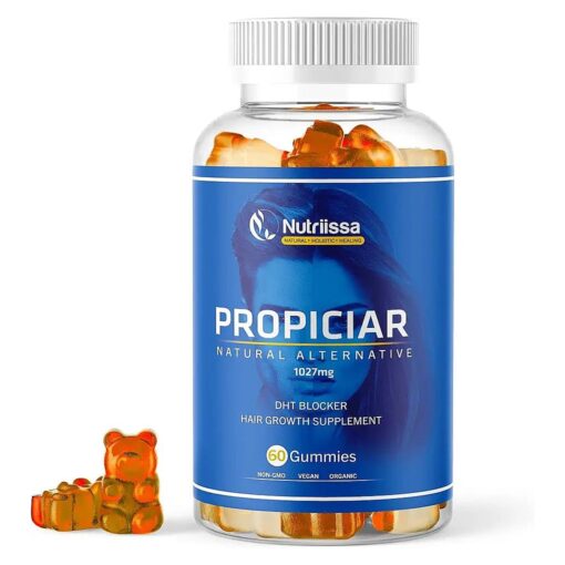 PROPICIAR Hair Loss Supplements by Nutriissa - Hair Thinning & DHT Blocker for Men & Women - 60 Vegan Gummies w/Iron, Biotin, Zinc & Vitamins -1027mg Hair growth Vitamins- Mega-dosed Powerful Complex