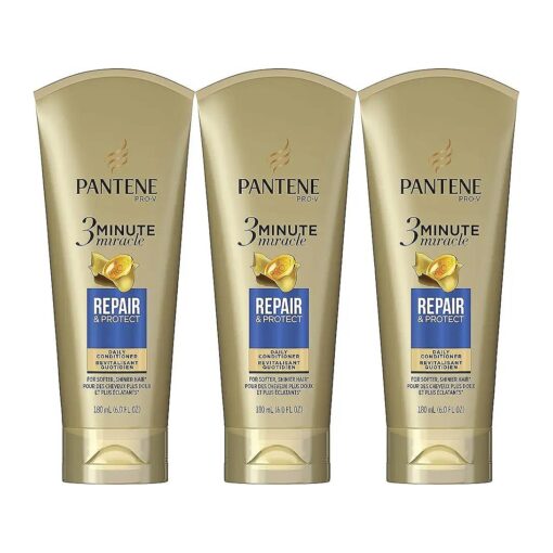 Pantene, Conditioner, Pro-V Repair and Protect for Damaged Hair, 3 Minute Miracle, 6 fl oz, Triple Pack