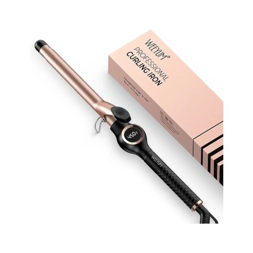 Curling Iron 3/4 Inch Barrel, Long Barrel Curling Wand for Hair, Ceramic Tourmaline Hair Curling Iron Dual Voltage