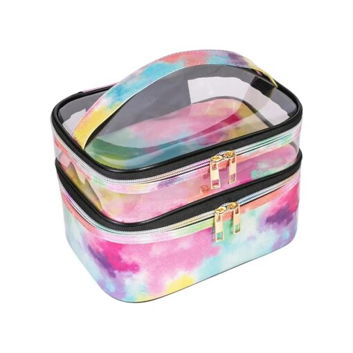 Cosmetic Bag Makeup Bag Travel Cosmetic Bags for Women Makeup bags Cases Portable Waterproof Foldable ( Tie-Dye )