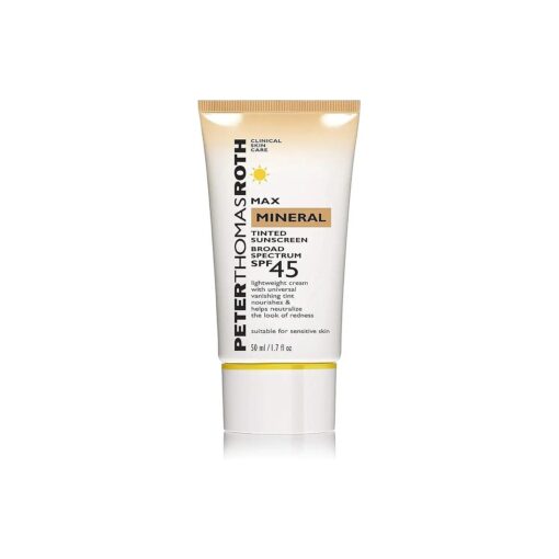 Peter Thomas Roth | Max Mineral Tinted Sunscreen Broad Spectrum SPF 45 | Tinted Moisturizer with SPF, Water-Resistant Mineral Sunscreen For Sensitive Skin, 1.7 Fl Oz, ( Pack of 1 )