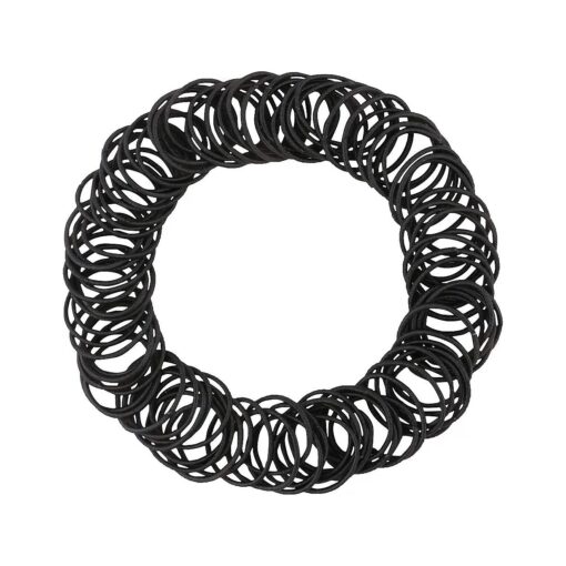 Driew Small Hair Ties, 200 pcs Mini Black Hair Ties Tiny Ponytail Holder Soft Elastic Rubber Bands Black