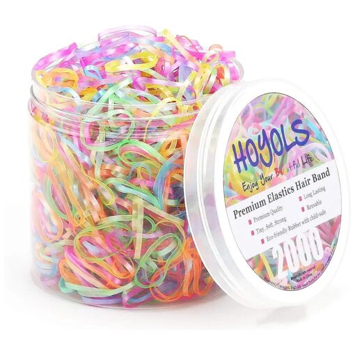 HOYOLS 2000pcs Small Baby Elastic Hair Ties Mini Colorful Rubber Bands Tiny Ponytail No Damage for Toddler Girls Kids Women Bulk