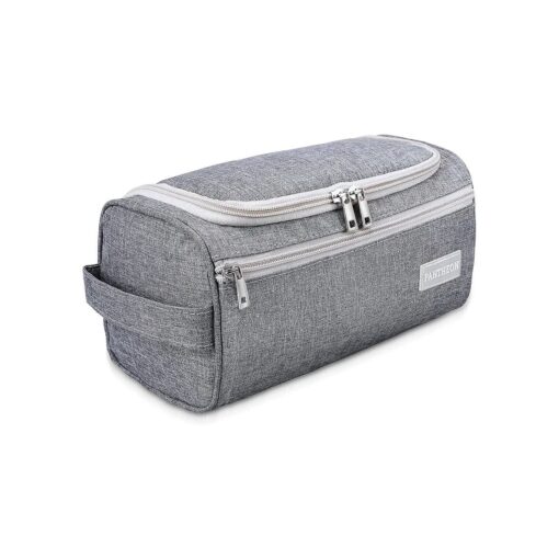 Pantheon Travel Toiletry Bag for Men and Women, Travel bag for Toiletries, Dopp Kit for Men, Travel Bathroom Bag, Mens Travel Bag Hanging Toiletry Organizer Toiletry Kit for Traveling ( Gray )