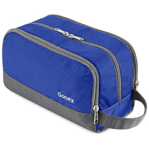 Gonex Travel Toiletry Bag Nylon, Dopp Kit Shaving Bag Toiletry Organizer Blue