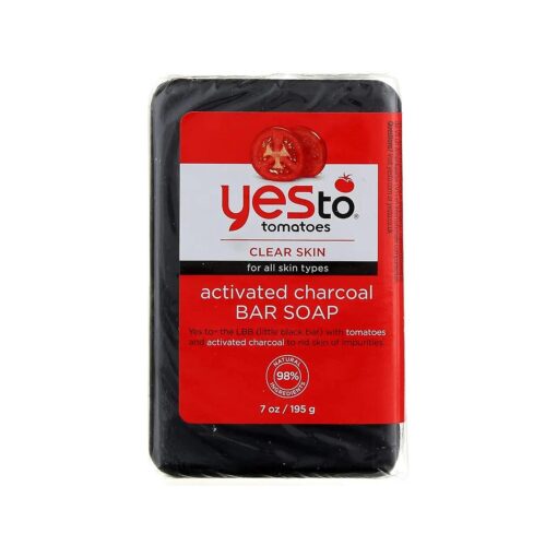 Yes To Tomatoes Clear Skin Activated Charcoal Bar Soap 7 Ounce ( Pack of 3 )