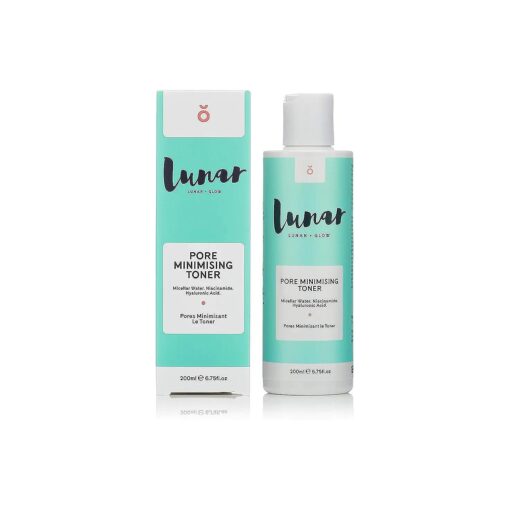 Pore Minimizing Toner by Lunar Glow, containing Niacinamide & Hyaluronic Acid 6.8 Fl Oz / 200ml