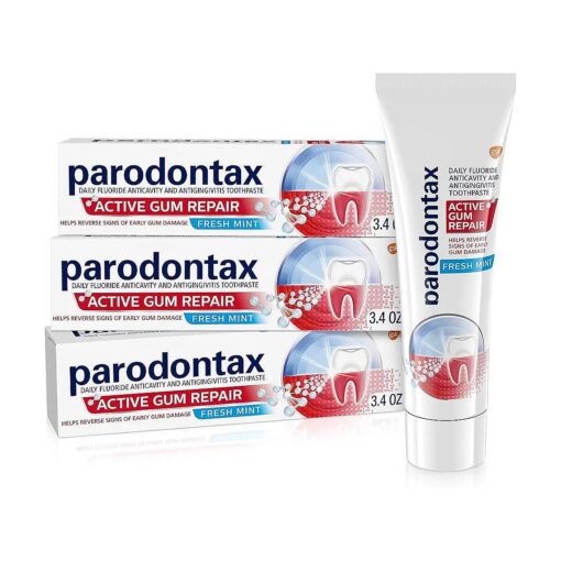 Parodontax Active Gum Repair Toothpaste, Toothpaste To Help Reverse Signs Of Early Disease For Health, Fresh Mint Flavored - 3.4 Oz x 3