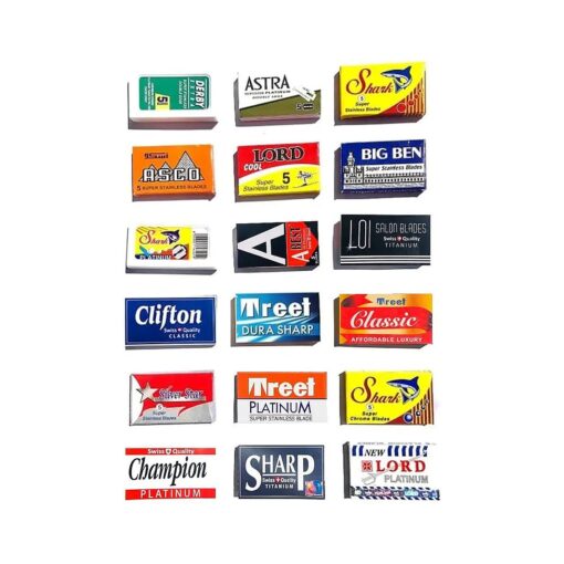 Astra-Derby-Shark-Lord-Treet-Sharp 100 Quality Double Edge Razor Blades Sampler ( 18 different brands )