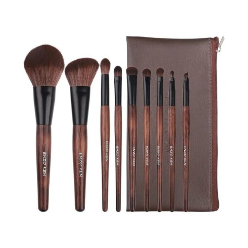 Bamboo Makeup Brushes Set Professional, Sable Makeup Brush Set with Case by Luxury ENZO KEN, Cosmetic Brushes Makeup Set, Make up Brushes Set Professional, Natural Hair Makeup Brush Set Professional .