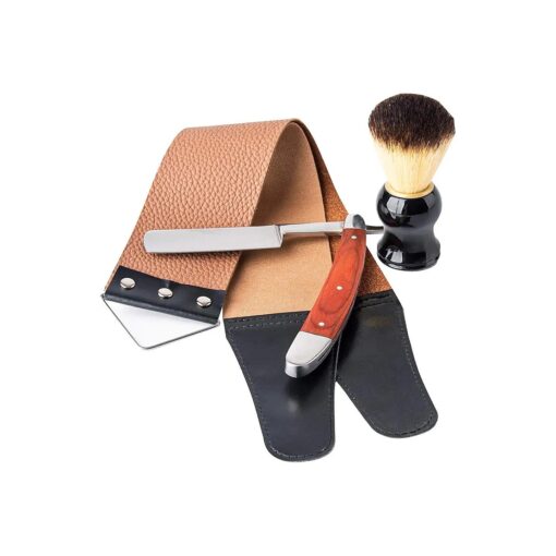 Straight Razor Barber Razor Straight Edge Razor navaja de barbero Straight Razor Kit Professional Shaving Razor with Strop Shaving Brush Leather Strop