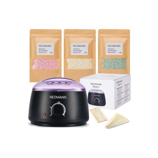 Waxer II Waxing Kit for Women and Men Non-Sticky, Teflon-Coated - Wax Warmer for Hair Removal incl, 300g Wax Beads, 20 Spatulas - Wax Machine or Wax Pot perfect Brazilian Wax Kit for Women