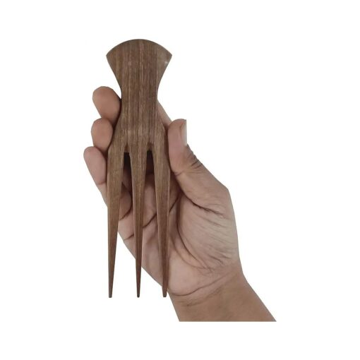 Comb for African Hair |Parting Comb for Braiding Wooden Afro Pick Comb Three Tooth Cornrows Stylist