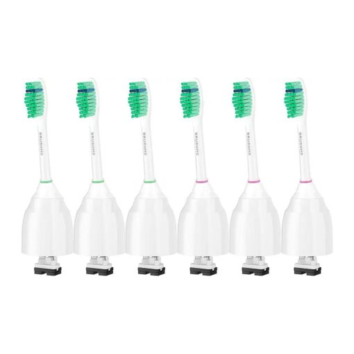 Replacement Toothbrush Heads Compatible with Philips Sonicare E-Series HX7022 HX7023, fits Essence and Screw-On Electric Toothbrush, 6 Pack - Brushmo