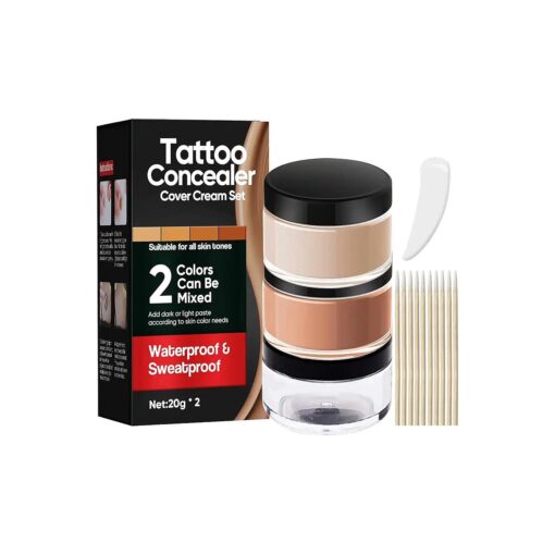 Tattoo-Cover-Up Concealer-Makeup Waterproof-Adjustable-Long-Lasting for-Tattoos-Scars-and-Other-Blemishes