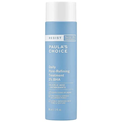 Paula 's Choice RESIST Daily Pore-Refining Treatment 2 % BHA with Salicylic & Hyaluronic Acid, Blackheads & Large Pore Exfoliant, Oily Skin, 3 Ounce