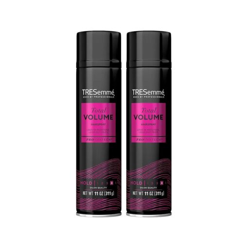 Total Volume Hair Spray, Lightweight with Collagen & Vitamin B5, Hold without Stiffness, Frizz Control, 2 pk - 11 Fl Oz Ea