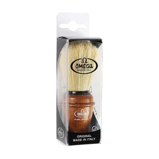 Omega Ash Wood Handle Boar Hair Shaving Brush