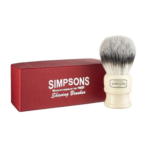 Alexander Simpson Trafalgar Synthetic Shaving Brush - Simpson Shaving Brushes - Faux Ivory Handle ( T2 )