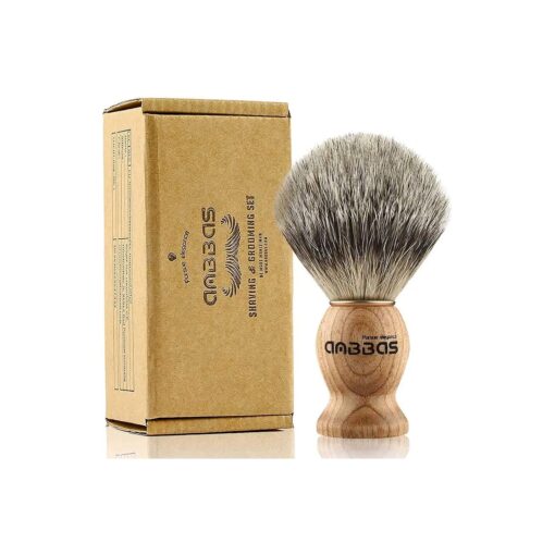 Anbbas Shaving Brush, Handmade Pure Badger Hair Brush with Natural Manchurian Ash Wood Handle for Men Traditional Wet Shaving