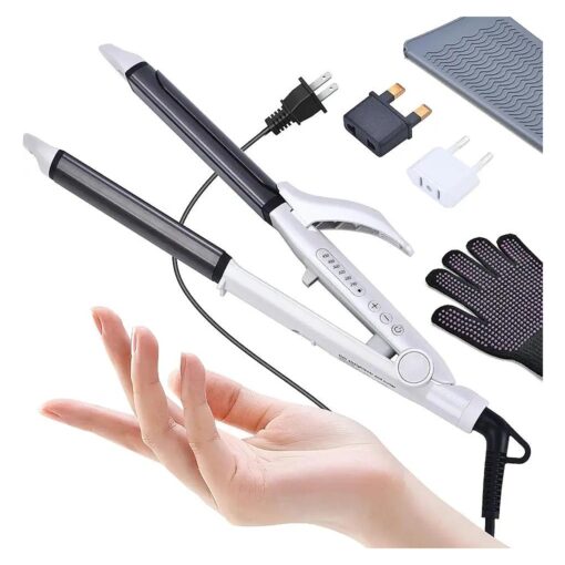 VGR Travel Curling Iron, 110V-120V/220V-240V Dual Voltage Curling Iron with European Plug Adapter for International Trave, Europe Travel Sssentials for Women