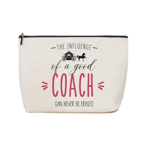 Coach Makeup Bag, Thank Gifts for Coach Birthday Coach Bag Coach Purse Christmas Coach Bags for Women, The Influence of a Good Coach Can Never Be Erased Travel Makeup Bag Cosmetic Pouch