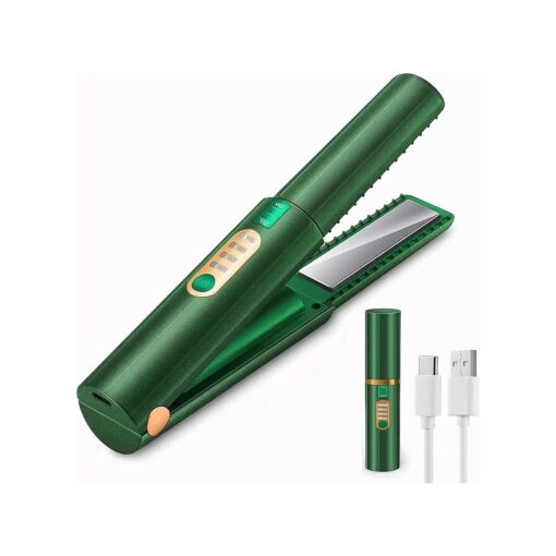 JMFONE Cordless Hair Straightener, Mini Cordless Flat Iron 2 in 1, Portable with USB-C Rechargeable 5000mAh Battery, Ceramic Plate, Anti-Scald & 3 Adjustable Temp, Travel Size Preferred Gifts