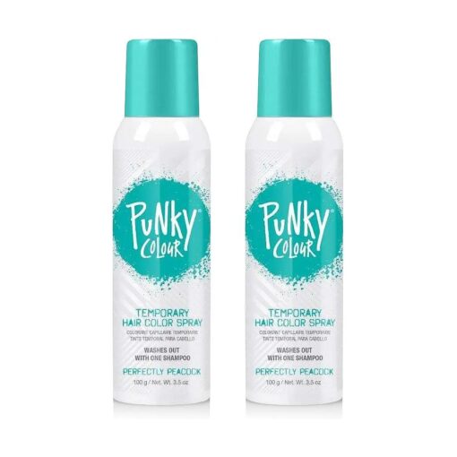 Pastel Temporary Hair Color Spray, Perfectly Peacock, Spray-On Hair Color, Fast-Drying, Non-Sticky, Travel Size Hair Dye for Instant Vivid Hair Color, 3.5 oz, 2-Pack