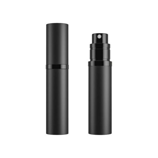 Refillable Perfume Bottle Atomizer for Travel, Portable Easy Refillable Perfume Spray Pump Empty Bottle for men and women with 5ml Mini Pocket Size ( Black )