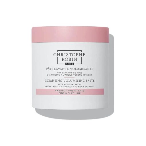 Christophe Robin Cleansing Volumizing Paste Shampoo with Rassoul Clay Rose Extracts Unisex Paste for Fine, Thin, and Flat Hair Color Safe - Travel Size 2.5 fl, oz