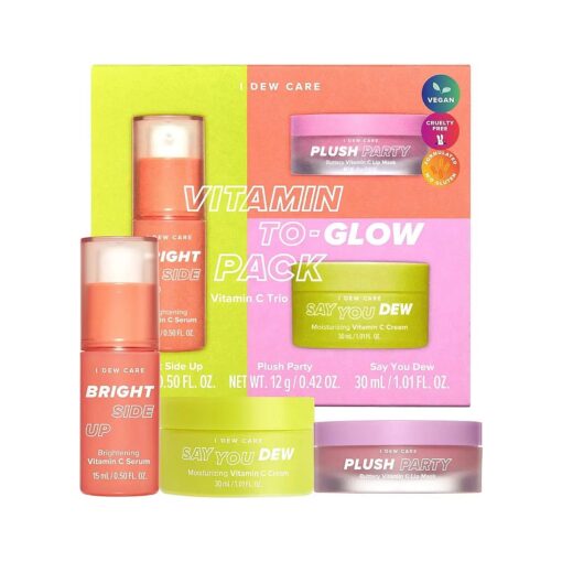 I Dew Care Skincare Set - Vitamin To Glow Pack | With Niacinamide, Grapefruit Extract, Vitamin C, Trio Set, Spa Day, Gift set, Travel Size, Glass Skin, Korean Skincare