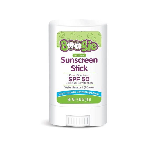 Baby Sunscreen Stick by Boogie Block, Mineral Sunscreen SPF 50, FSA'HSA Eligible, Travel Size Sunblock for Kids, Zinc Oxide, Water Resistant, Vegan, Fragrance Free Pack of 1