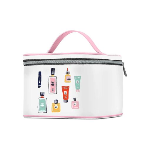 Studio Oh ! OCS Designs Cosmetic Bag - Potions and Lotions Train Case for Travel Size Toiletries - Storage for Makeup, Brushes, & Accessories with Full Zip Closure