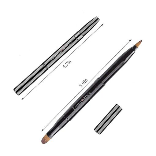 Retractable Lip Brush Lip Liner Brushes Concealer Dual End Travel Retractable Lipstick Eyeshadow Foundation Makeup Brush Tool