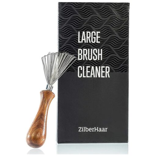 ZilberHaar Brush Cleaner - Beard and Hair Brush Cleaner Tool - Hand-Made Natural Hairbrush Cleaner Tool - 4.3 Inches Long and 1.9 Inches Wide at Rake End