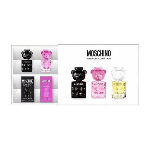 MOSCHINO Toy Mini Trio Gift Set for Women Toy 2 Eau de Parfum Mini Splash 0.17 oz, Toy 2 Bubblegum eau de toilette mini splash 0.17 oz, Toy Boy Eau de Parfum Mini Splash 0.17 oz