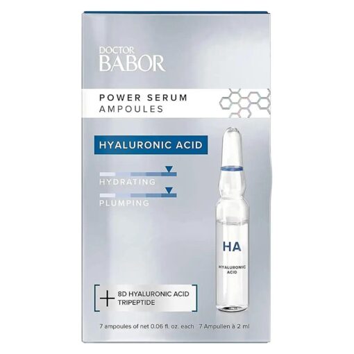 DOCTOR BABOR Hyaluronic Acid Power Serum Ampoule, Moisturizing Skincare Capsule, Hyaluronic Acid & Tripeptide Serum Deeply Hydrates, Increase Radiance & Luminosity, 7 Day Treatment