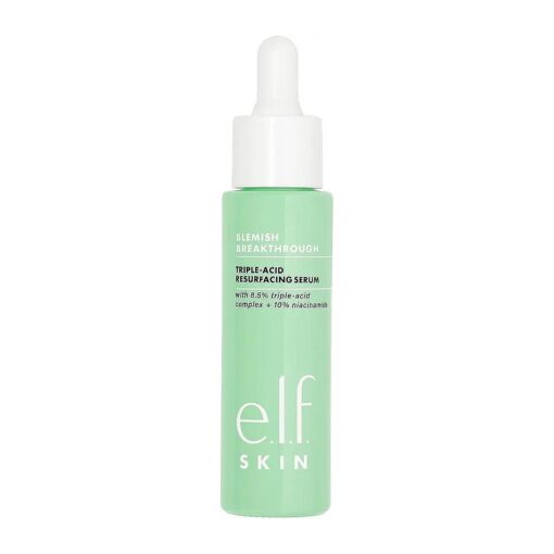 e.l.f, SKIN Blemish Breakthrough Triple-Acid Resurfacing Serum, Hydrating Night Serum For Fighting Blemishes, Helps Improve Skin Tone & Texture