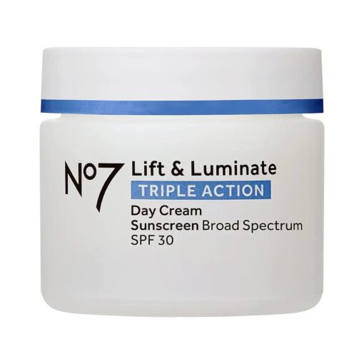 No7 Lift & Luminate Triple Action Day Cream - Anti-Aging Face Cream with SPF 30, Hyaluronic Acid & Vitamin C - Visibly Firms Skin for a Healthy Looking Radiance - Suitable for Sensitive Skin ( 50ml )