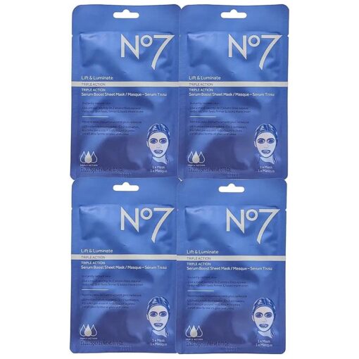 No7 Lift & Luminate TRIPLE ACTION serum boost sheet masks