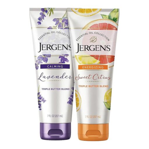 Jergens Body Butter Moisturizers, 7 fl oz 2PK, with Energizing Citrus and Calming Lavender, Softens and Soothes Dry Skin